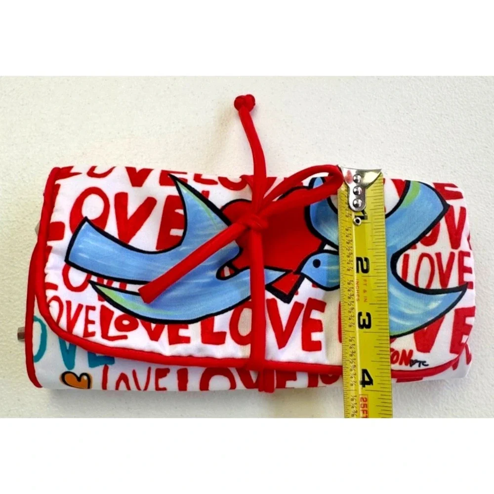 Brighton Jewelry Travel Case Roll Up Dove Love Organizer Pouch Colorful Pockets
